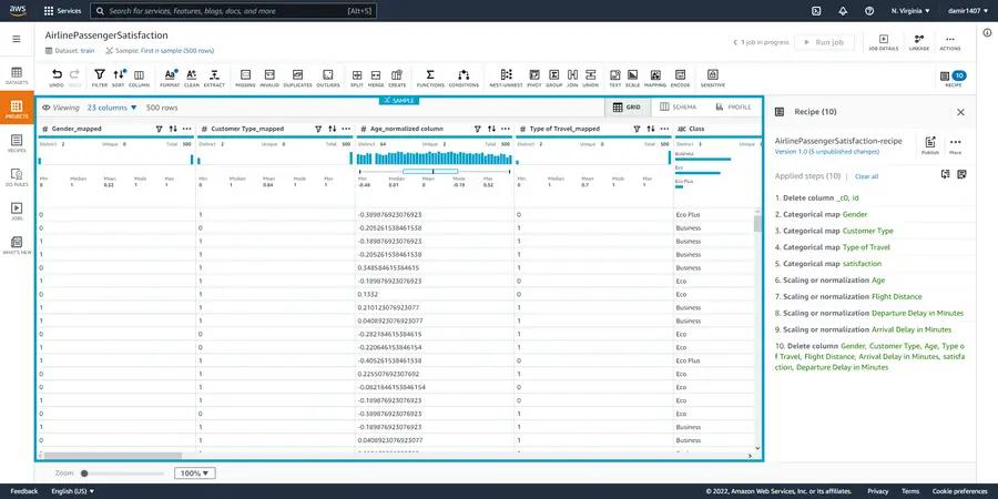 Update DataBrew recipe