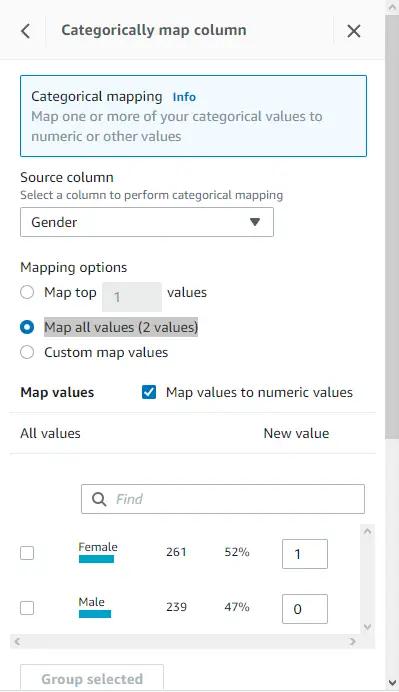 Map DataBrew column